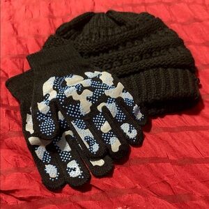 Black Knit Beanie Hat
